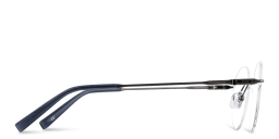 Shop TRICE Logo Rimless Round Eyeglasses in Gunmetal online.