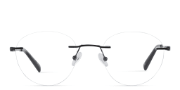 Shop TRICE Logo Rimless Round Eyeglasses in Dark Gunmetal online.