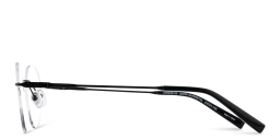 Shop TRICE Logo Rimless Round Eyeglasses in Dark Gunmetal online.