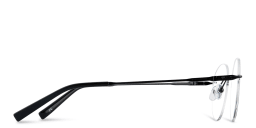 Shop TRICE Logo Rimless Round Eyeglasses in Dark Gunmetal online.