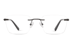 Shop TRICE Logo Rimless Square Eyeglasses in Gunmetal online.