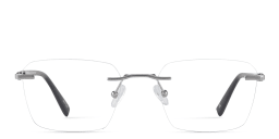 Shop TRICE Logo Rimless Square Eyeglasses in Silver online.