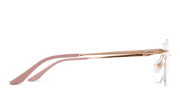 Shop TRICE Logo Rimless Irregular Eyeglasses in Rose Gold online.