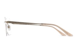 Shop TRICE Logo Rimless Irregular Eyeglasses in Gold online.