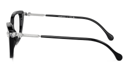 Shop Swarovski Crystal-Embellished Wide Cat-Eye Eyeglasses in Black online.