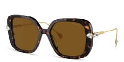 Shop Swarovski Crystal-Embellished Oversized Square Sunglasses in Havana online.