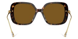 Shop Swarovski Crystal-Embellished Oversized Square Sunglasses in Havana online.