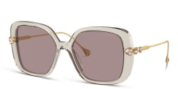 Shop Swarovski Crystal-Embellished Oversized Square Sunglasses in Brown online.