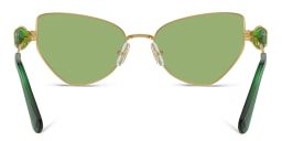 Shop Swarovski Crystal-Studded Irregular Sunglasses in Gold online.