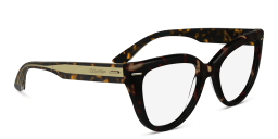 Shop Calvin Klein Logo Cat-Eye Eyeglasses in Tortoise online.