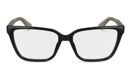 Shop Calvin Klein Logo Rectangle Eyeglasses in Black online.