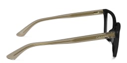 Shop Calvin Klein Logo Rectangle Eyeglasses in Black online.