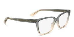 Shop Calvin Klein Logo Rectangle Eyeglasses in Grey online.