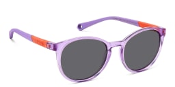 Shop Polaroid Kids Logo Kids Round Sunglasses in Purple online.