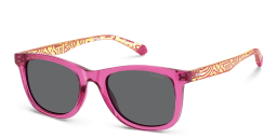 Shop Polaroid Kids Logo Kids Square Sunglasses in Pink online.