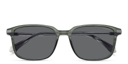Shop Polaroid Logo Square Sunglasses in Green online.