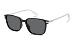 تسوق نظارات شمسية مربّعة بالشعار المنقوش بولارويد بلون أسود أونلاين.
