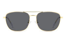 Shop Polaroid Logo Rectangle Sunglasses in Gold online.