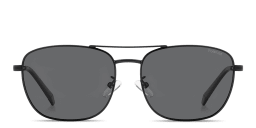 Shop Polaroid Logo Rectangle Sunglasses in Matte Black/Grey online.