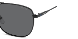Shop Polaroid Engraved Logo Square Sunglasses in Matte Black online.