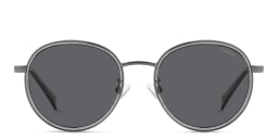 Shop Polaroid Logo Unisex Round Sunglasses in Gunmetal/Grey online.