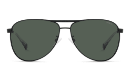 Shop Polaroid Logo Aviator Sunglasses in Black online.