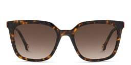 Shop Carolina Herrera Logo Rectangle Sunglasses in Havana online.