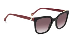 Shop Carolina Herrera Logo Square Sunglasses in Black online.