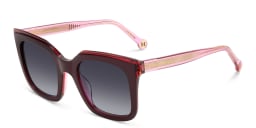 Shop Carolina Herrera Logo Square Sunglasses in Red online.