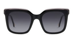Shop Carolina Herrera Logo Square Sunglasses in Black online.