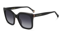 Shop Carolina Herrera Logo Square Sunglasses in Black online.