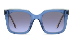 Shop Carolina Herrera Logo Square Sunglasses in Blue online.