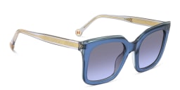 Shop Carolina Herrera Logo Square Sunglasses in Blue online.
