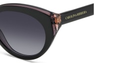 Shop Carolina Herrera Logo Cat-Eye Sunglasses in Black online.