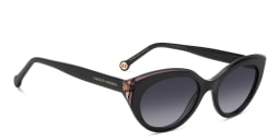 Shop Carolina Herrera Logo Cat-Eye Sunglasses in Black online.