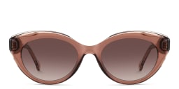 Shop Carolina Herrera Logo Cat-Eye Sunglasses in Brown online.