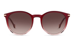 Shop Carolina Herrera Logo Round Sunglasses in Red/Brown online.