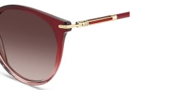 Shop Carolina Herrera Logo Round Sunglasses in Red online.
