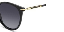 Shop Carolina Herrera Logo Round Sunglasses in Black online.