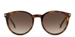 Shop Carolina Herrera Logo Round Sunglasses in Brown/Brown online.