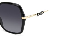Shop Carolina Herrera Bow Motif Oversized Square Sunglasses in Black online.