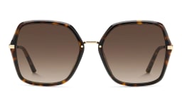 Shop Carolina Herrera Bow Motif Oversized Square Sunglasses in Havana/Brown online.