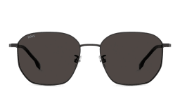 Shop Hugo Boss Logo Irregular Sunglasses in Black/Grey online.
