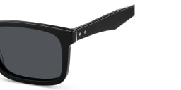 Shop Tommy Hilfiger Logo Rectangle Sunglasses in Black online.