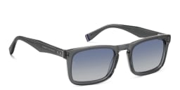 Shop Tommy Hilfiger Logo Rectangle Sunglasses in Grey online.