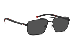 Shop Tommy Hilfiger Logo Rectangle Sunglasses in Black online.