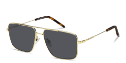 Shop Tommy Hilfiger Engraved Logo Rectangle Sunglasses in Gold online.