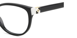 Shop Carolina Herrera Logo Cat-Eye Eyeglasses in Black online.