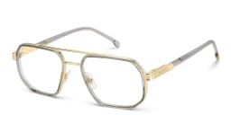 Shop Carrera Logo Aviator Eyeglasses in Gold online.