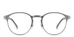 Shop Carrera Logo Round Eyeglasses in Gunmetal online.